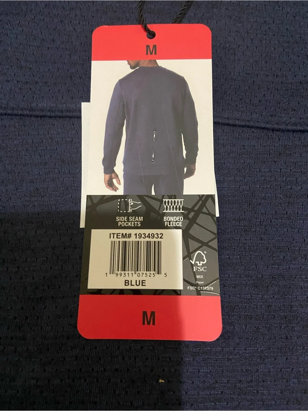 Spyder  Men’s Crew Neck Sweatshirt  Medium Navy Blue Moisture Wicking NWT M